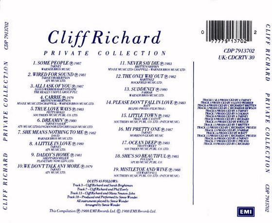 Cliff Richard : Private Collection (1979 - 1988) (CD, Comp)