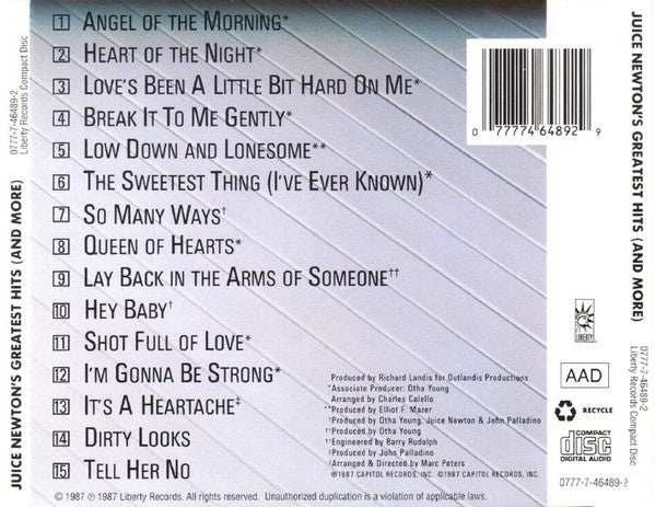 Juice Newton : Juice Newton's Greatest Hits (And More) (CD, Comp, RE)