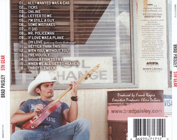 brad paisley 5th gear Buy Brad Paisley : 5th Gear (CD, Album) Online for a great price – Glitter Records