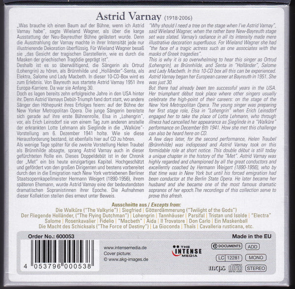 Astrid Varnay : Astrid Varnay  The Bayreuth Heroine (10xCD + Box)
