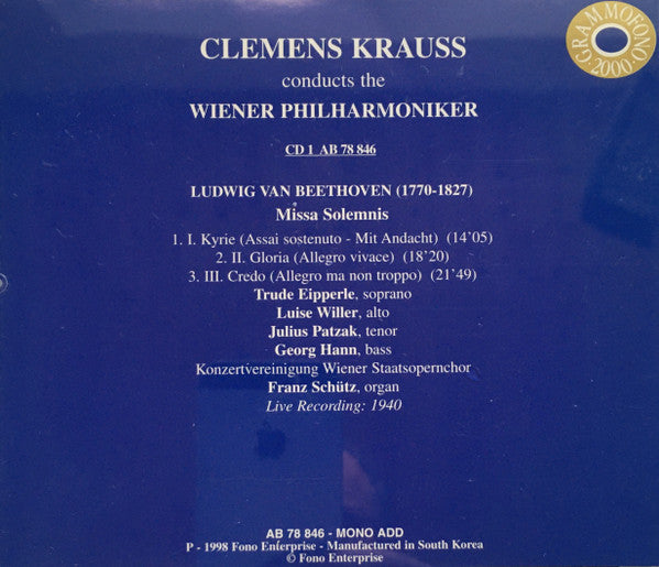 Beethoven*, Haydn*, Wiener Philharmoniker, Clemens Krauss : Clemens Krauss Conducts The "Wiener Philharmoniker" (2xCD, Comp, Mono, Box)