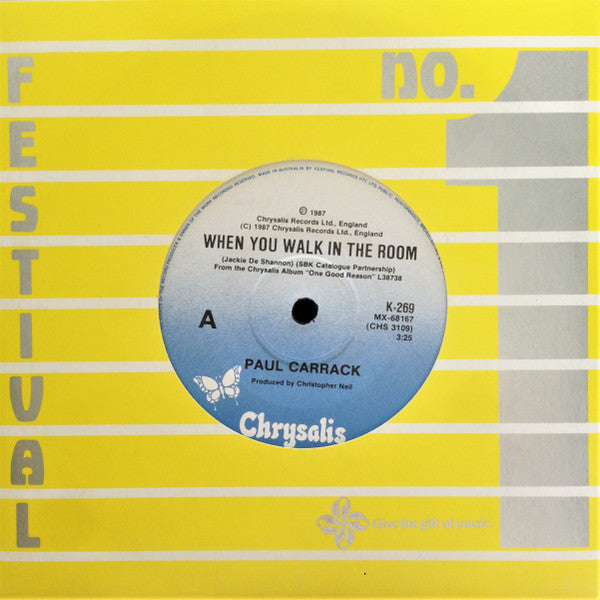 Paul Carrack : When You Walk In The Room (7", Single, Gen)