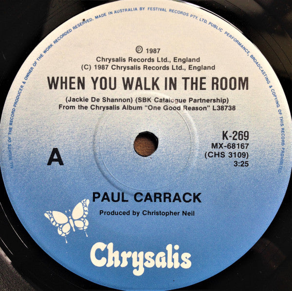 Paul Carrack : When You Walk In The Room (7", Single, Gen)