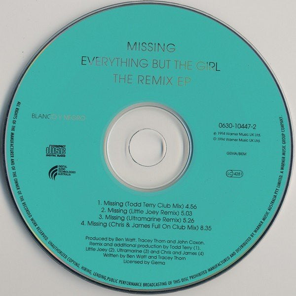 Everything But The Girl : Missing (The Remix EP) (CD, EP, Car)
