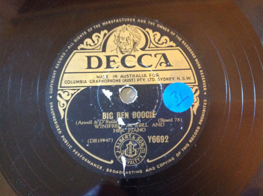 Winifred Atwell : Big Ben Boogie / Winnie's Waltzing Rag (Shellac, 10")