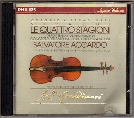Salvatore Accardo : Vivaldi*, I Solisti Delle Settimane Musicali Internazionali di Napoli : Le Quattro Stagioni, Concertos For 3 & 4 Violins (CD, Album, RE)