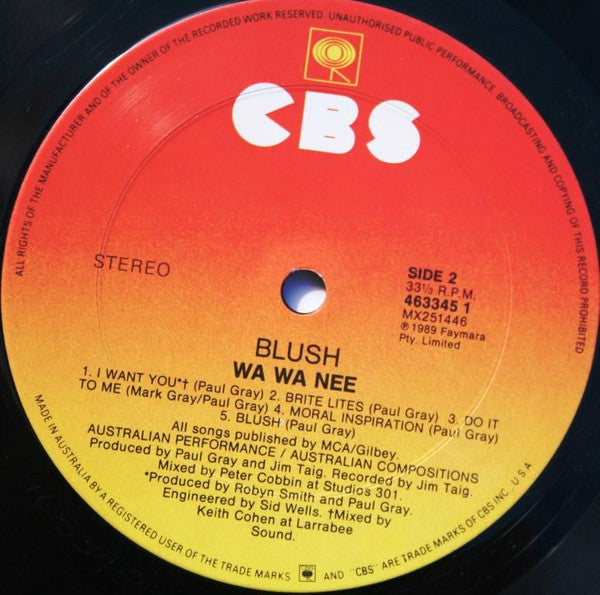 Wa Wa Nee : Blush (LP, Album)