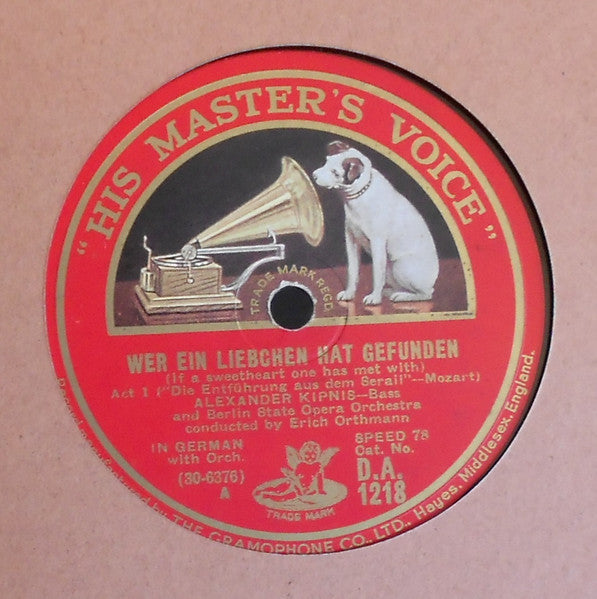 Alexander Kipnis And Orchester Der Städtischen Oper Berlin : Wer Ein Liebchen Hat Gefunden / O Isis Und Osiris (Shellac, 10")