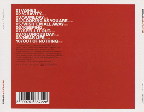 Embrace : Out Of Nothing (CD, Album)