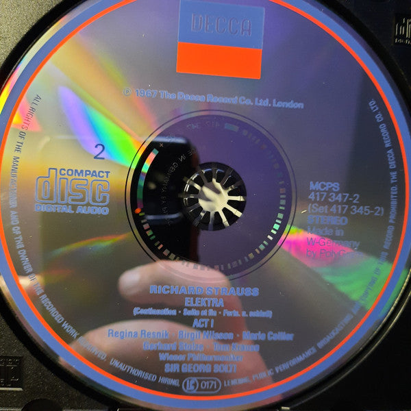 Richard Strauss - Birgit Nilsson • Regina Resnik • Marie Collier • Tom Krause • Georg Solti • Wiener Philharmoniker : Elektra (2xCD, Album + Box, RE)