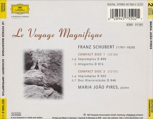Maria João Pires, Franz Schubert : Le Voyage Magnifique (Schubert • Impromptus) (2xCD)