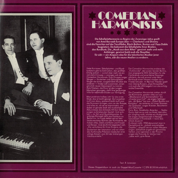 Comedian Harmonists : Comedian Harmonists (2xLP, Album, Comp, Mono)