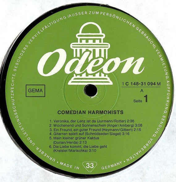 Comedian Harmonists : Comedian Harmonists (2xLP, Album, Comp, Mono)