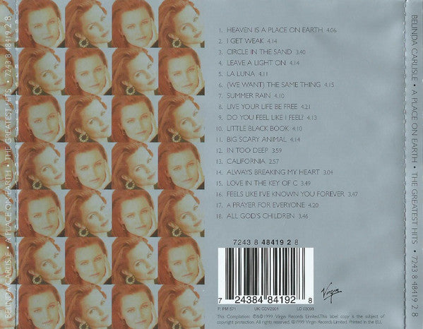 Belinda Carlisle : A Place On Earth  (The Greatest Hits) (CD, Comp)