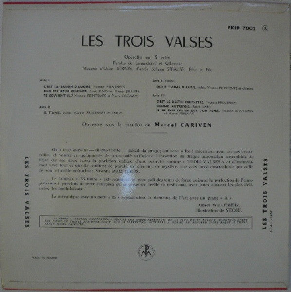 Yvonne Printemps Et Pierre Fresnay / René Dary / Henry Jullien : Les Trois Valses - Opérette En Trois Actes (10", Album, Mono)