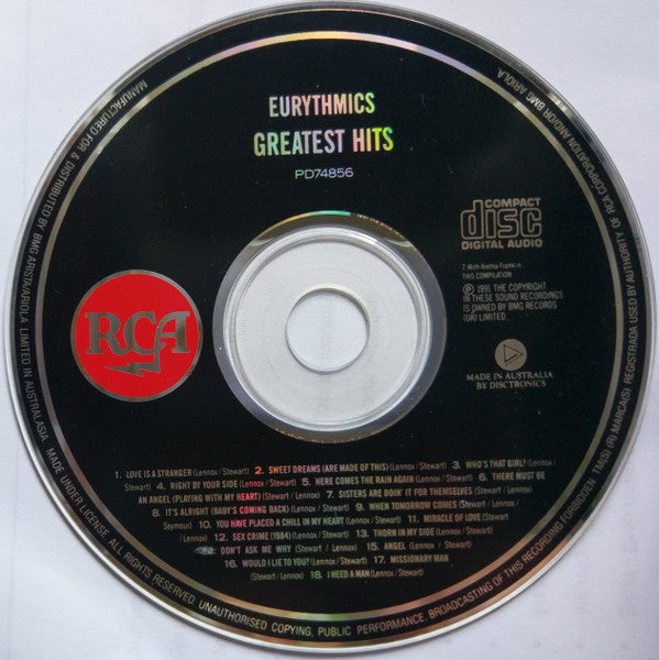 Eurythmics : Greatest Hits (CD, Comp, Dis)