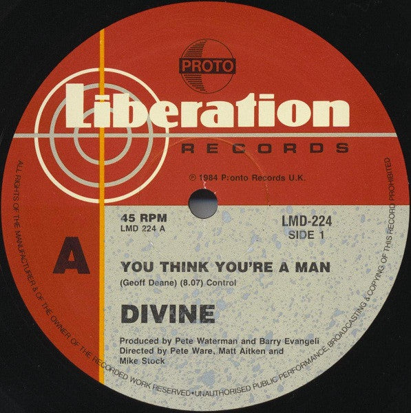 Divine : You Think You're A Man (12", Single)
