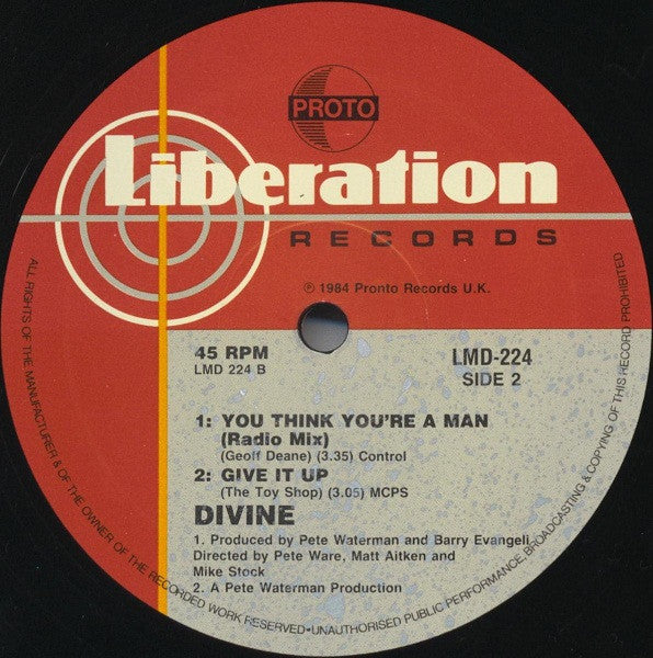Divine : You Think You're A Man (12", Single)