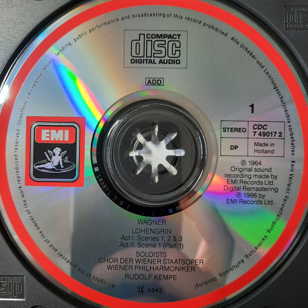 Richard Wagner / Wiener Philharmoniker / Wiener Staatsopernchor / Rudolf Kempe / Jess Thomas / Elisabeth Grümmer / Christa Ludwig / Dietrich Fischer-Dieskau / Gottlob Frick / Otto Wiener : Lohengrin (3xCD, RE, RM + Box)