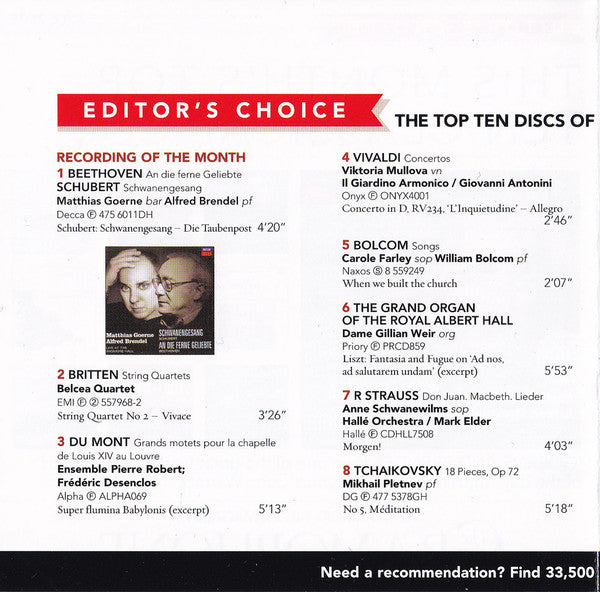 Various : Gramophone Editor's Choice: July 2005 (CD, Comp)