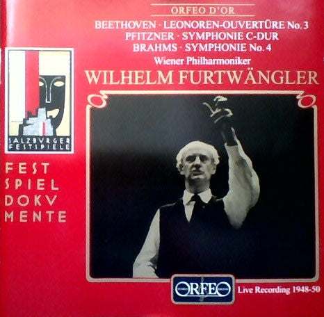 Beethoven*, Pfitzner*, Brahms*, Wiener Philharmoniker, Wilhelm Furtwängler : Leonoren-Ouvertüre No. 3 / Symphonie C-dur / Symphonie No. 4 (CD, Mono, RM)