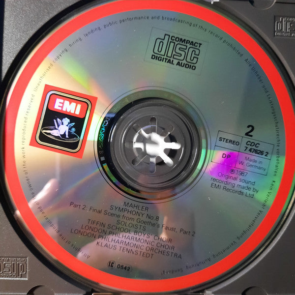 Gustav Mahler, Klaus Tennstedt, London Philharmonic Orchestra & London Philharmonic Choir, Tiffin Boys' Choir, Elizabeth Connell, Edith Wiens, Felicity Lott, Trudeliese Schmidt, Nadine Denize, Richard Versalle, Jorma Hynninen, Hans Sotin : Symphonie N°8 ("Symphony Of A Thousand") (2xCD, Album)