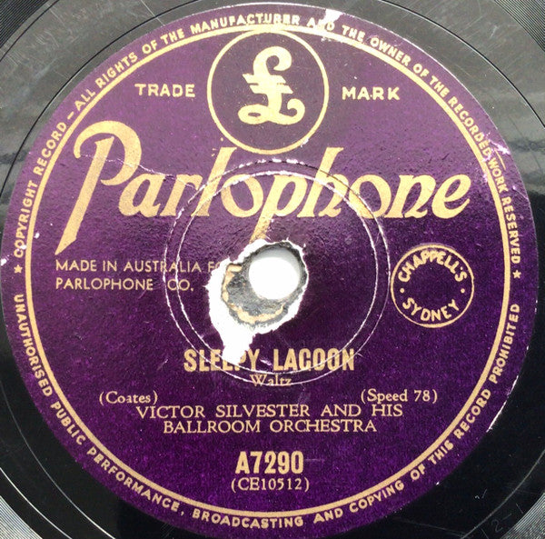 Victor Silvester and His Ballroom Orchestra : Sleepy Lagoon / Memory Lane  (Shellac, 10")