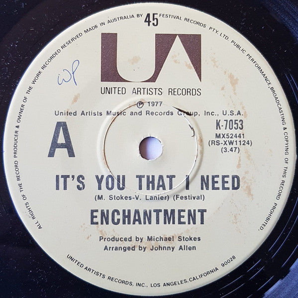 Enchantment : It's You That I Need  (7", Single)