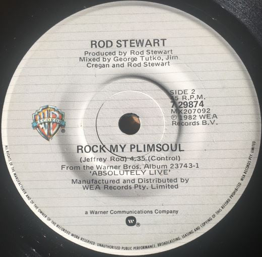 Rod Stewart : Guess I'll Always Love You / Rock My Plimsoul (7")