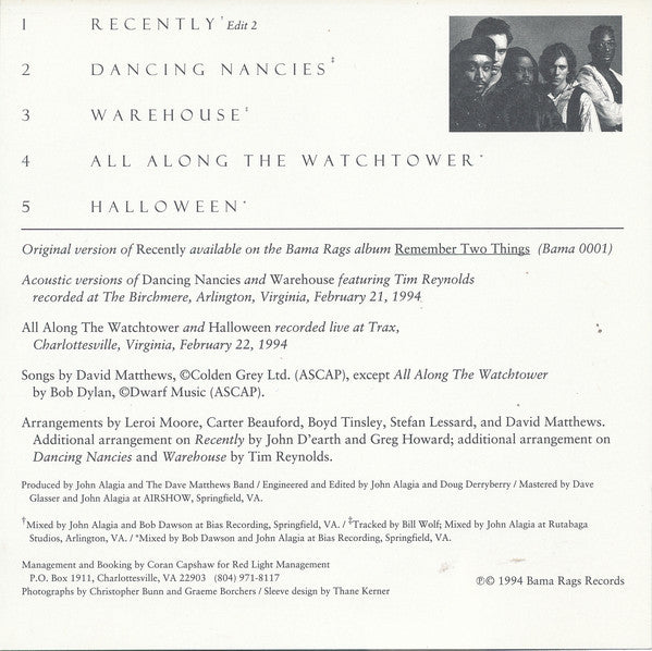 Dave Matthews Band : Recently (CD, EP, RE)