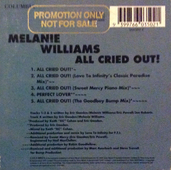 Melanie Williams : All Cried Out! (CD, Maxi)
