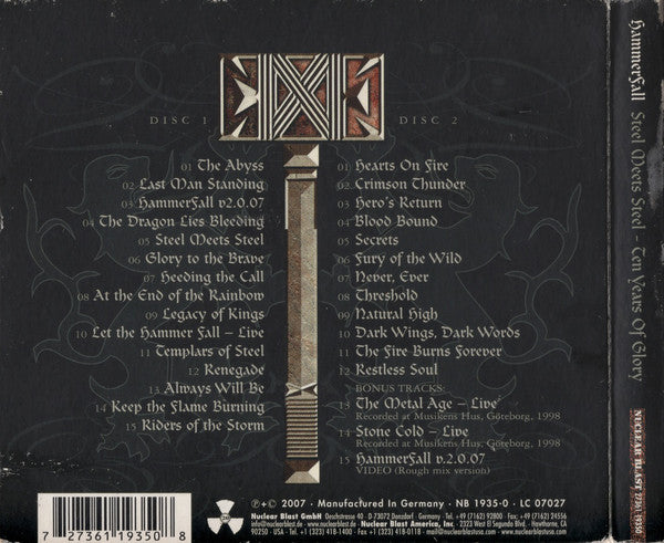 HammerFall : Steel Meets Steel - Ten Years Of Glory (CD + CD, Enh + Comp, Ltd, Dig)