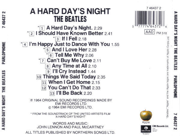 The Beatles : A Hard Day's Night (CD, Album, Mono, RE)