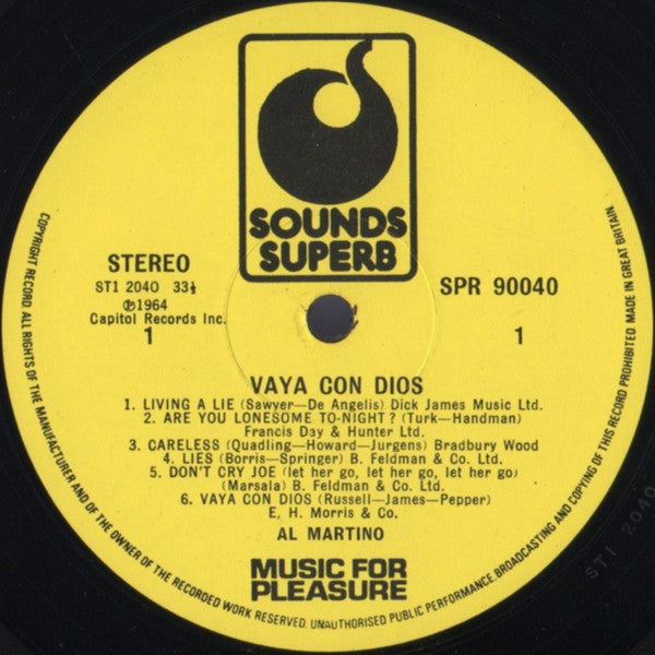 Al Martino : Vaya Con Dios (LP, RE)