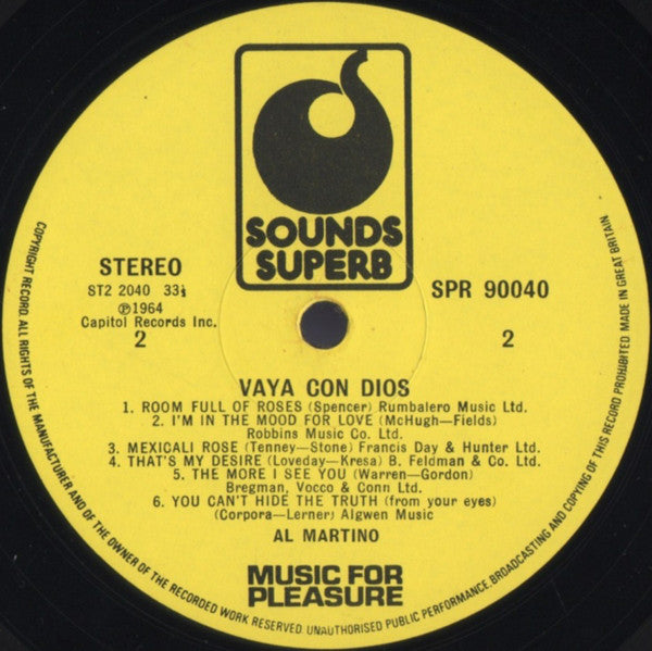 Al Martino : Vaya Con Dios (LP, RE)