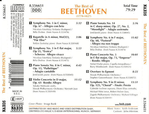 Ludwig van Beethoven : The Best Of Beethoven (CD, Comp)