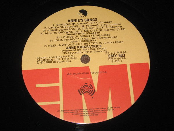 Anne Kirkpatrick : Annie's Songs (LP, Album)