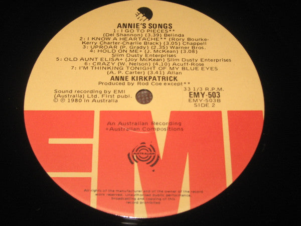 Anne Kirkpatrick : Annie's Songs (LP, Album)