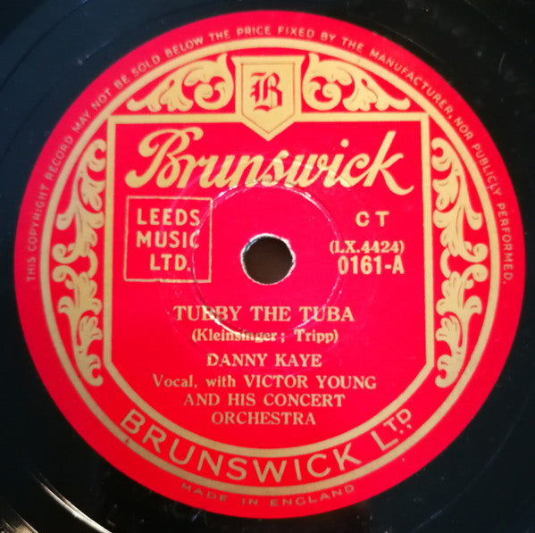 Danny Kaye (2) With Victor Young And His Concert Orchestra : Tubby The Tuba (Shellac, 12")