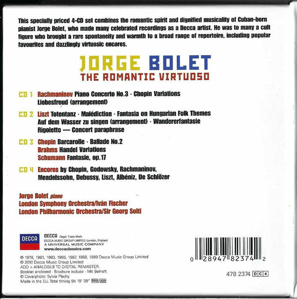Jorge Bolet : The Romantic Virtuoso (4xCD, Comp + Box)