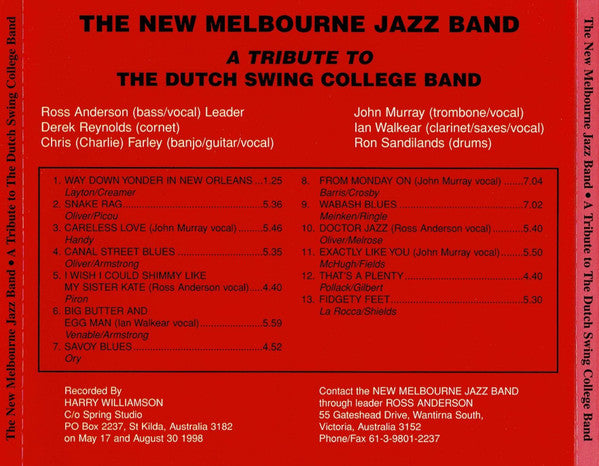 The New Melbourne Jazz Band : A Tribute To The Dutch Swing College Band (CD, Album)