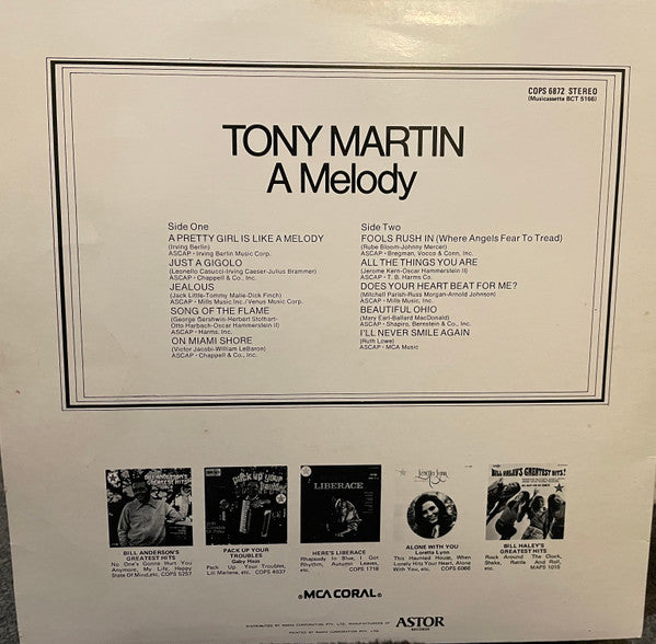 Tony Martin (3) : A Melody (LP)