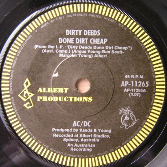 AC/DC : Dirty Deeds Done Dirt Cheap (7", Single)