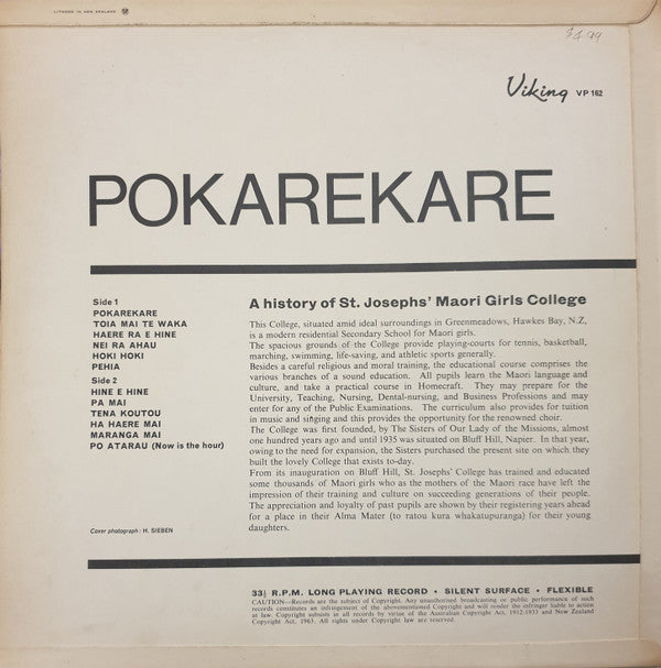 St Josephs' Maori Girls Choir* : Pokarekare (LP, Album)