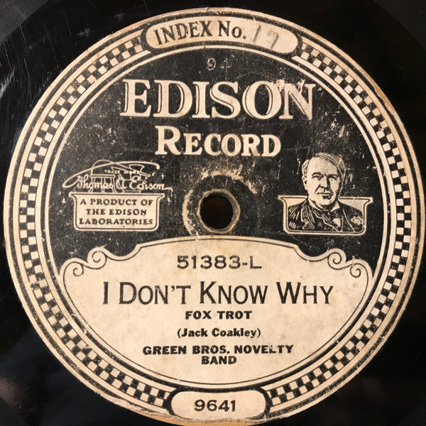 Green Brothers' Novelty Band : Save A Kiss For Rainy Weather / I Don't Know Why (Edison Disc)