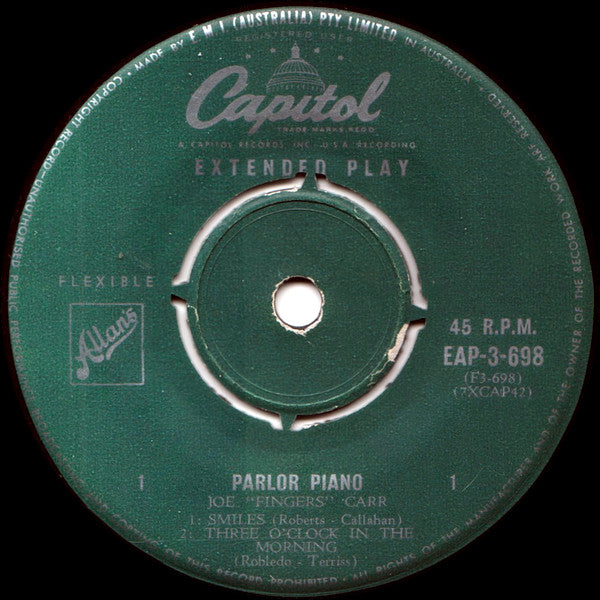 Joe "Fingers" Carr : Parlor Piano (7", EP)