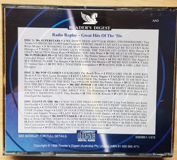 Various : Radio Replay - Great Hits Of The '80s (CD, Comp)