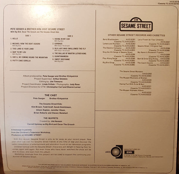 Pete Seeger & Brother Kirk* : Pete Seeger & Brother Kirk Visit Sesame Street (LP, Album)