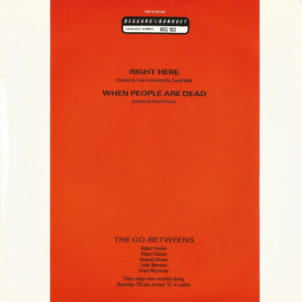The Go-Betweens : Right Here (7", Single)