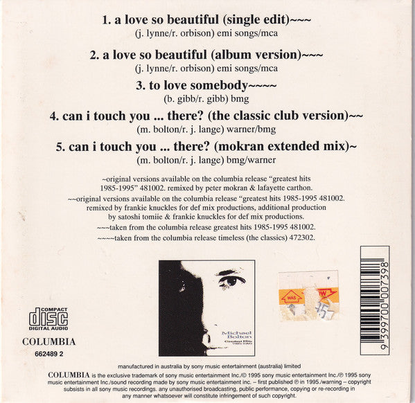 Michael Bolton : A Love So Beautiful (CD, Single)